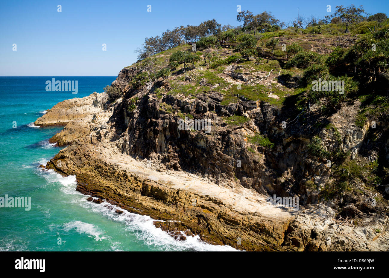 Vue depuis le nord à pied Gorges, Point Lookout, North Stradbroke Island, Queensland, Australie Banque D'Images