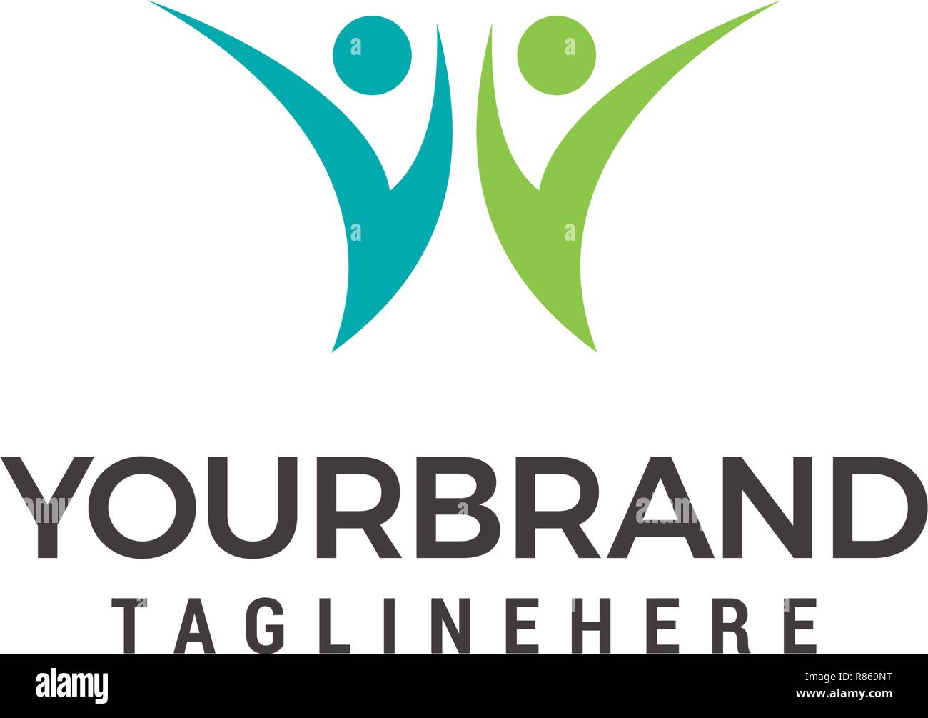 Deux personnes humaines logo. Illustration de Vecteur