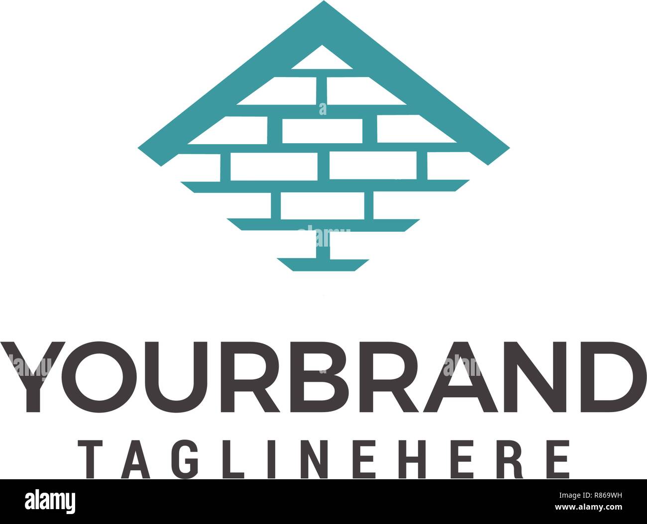 Logo Vector modèle pour l'immobilier ou entreprise du bâtiment. Illustration du toit de la maison de briques Illustration de Vecteur