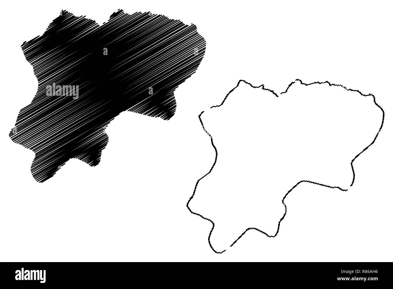 Artvin (Provinces de la République de Turquie) map vector illustration, croquis gribouillis d'Artvin carte sg Illustration de Vecteur