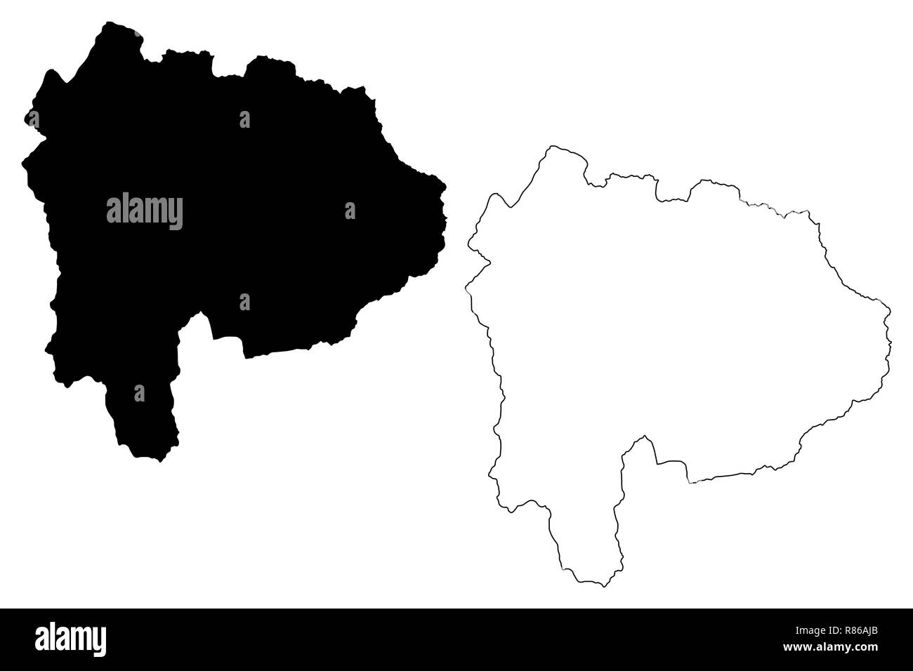 La préfecture de Yamanashi (divisions administratives du Japon, préfectures du Japon) map vector illustration, scribble sketch carte Yamanashi Illustration de Vecteur