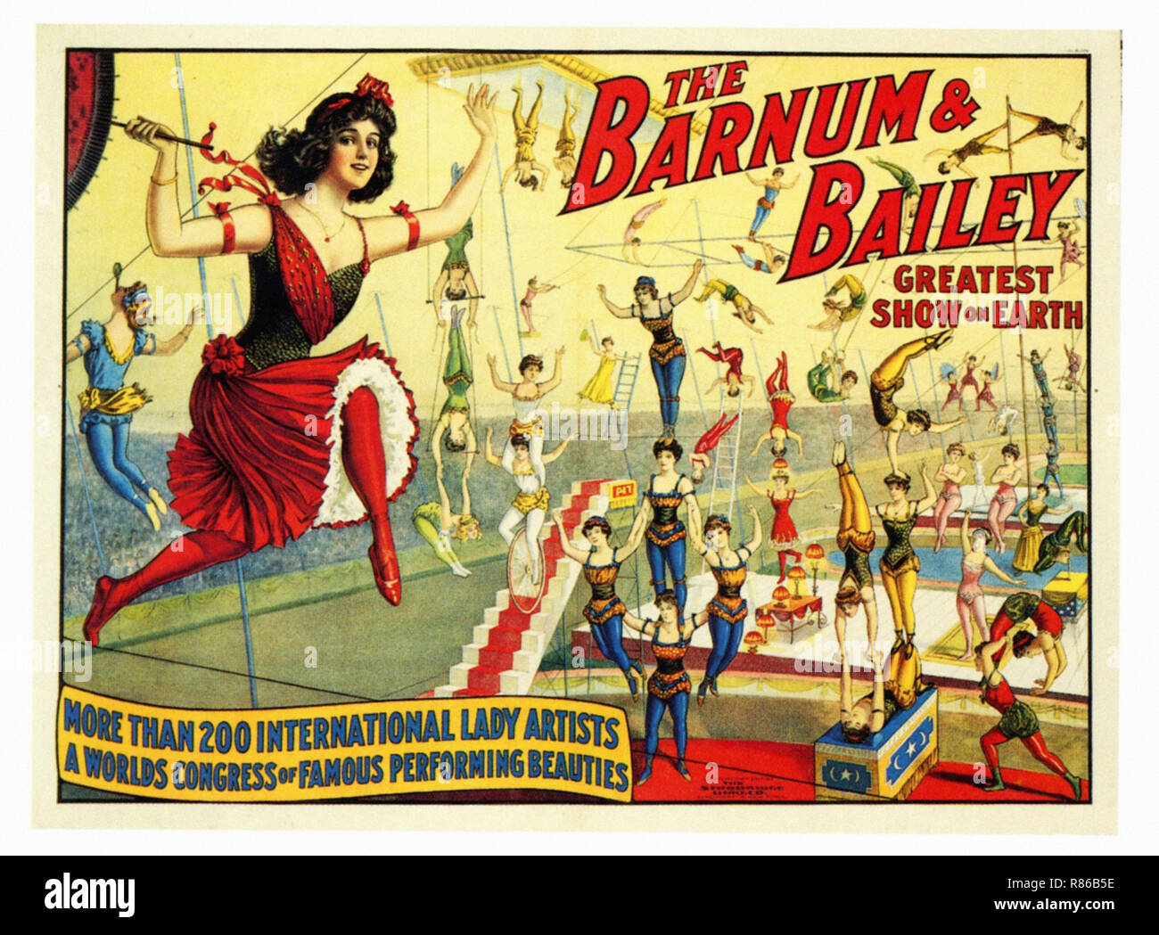 Le cirque Barnum - Affiche publicitaire ancienne Banque D'Images