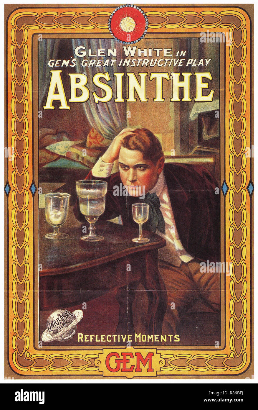 Absinthe - Affiche publicitaire ancienne Photo Stock - Alamy