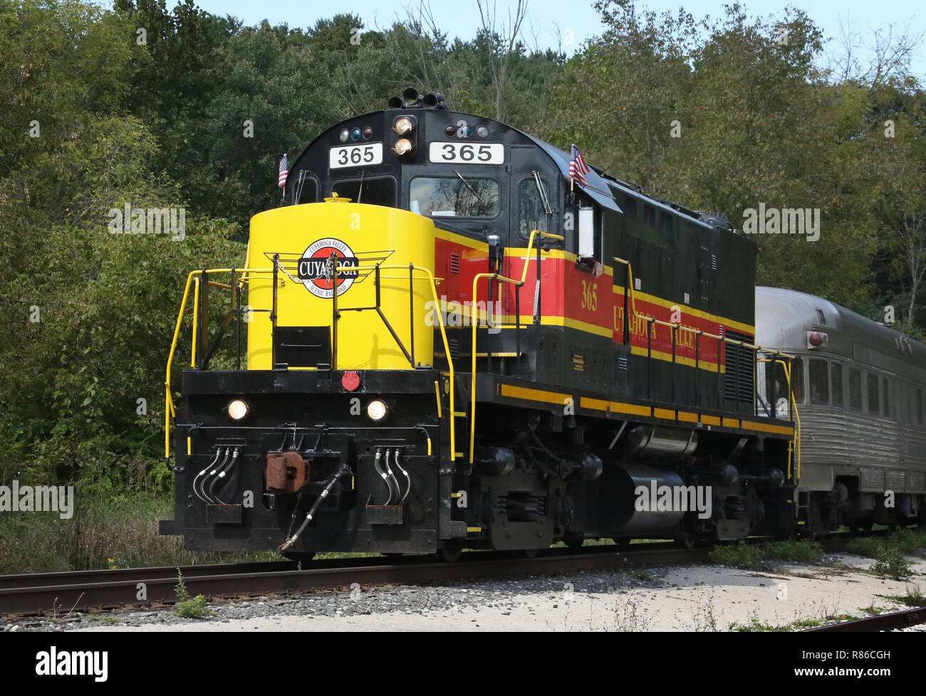 Locomotive diesel C420 CVSR ALCOA numéro 365. Exploité comme événement spécial sur le Cuyahoga Valley Scenic Railroad. Dépôt de la péninsule, Cuyahoga Valley National Park Banque D'Images