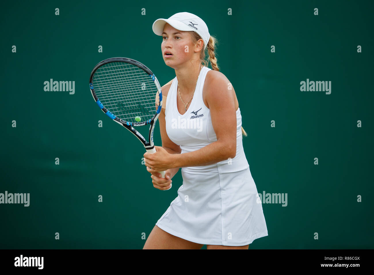 Yulia Putintseva du Kazakhstan pendant le tournoi de Wimbledon 2018 Banque D'Images