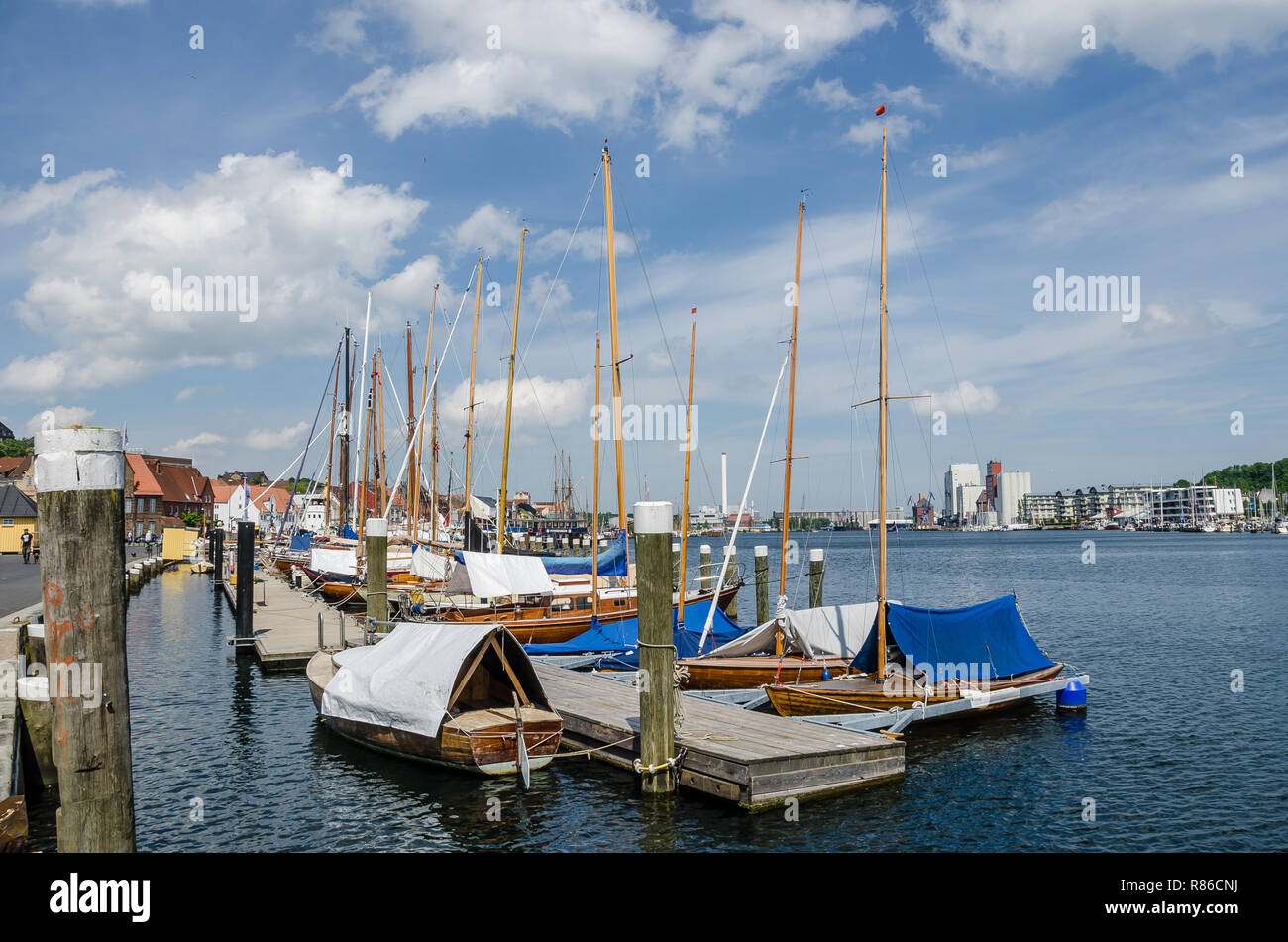 De nombreux sites dignes d'une destination touristique populaire de Flensburg. Flensburg est le commercial, culturel et touristique de la région. Banque D'Images
