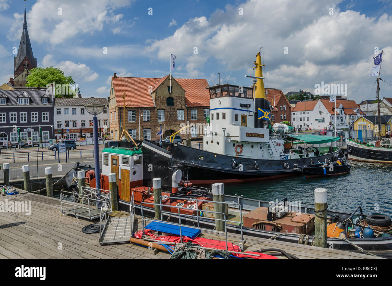De nombreux sites dignes d'une destination touristique populaire de Flensburg. Flensburg est le commercial, culturel et touristique de la région. Banque D'Images