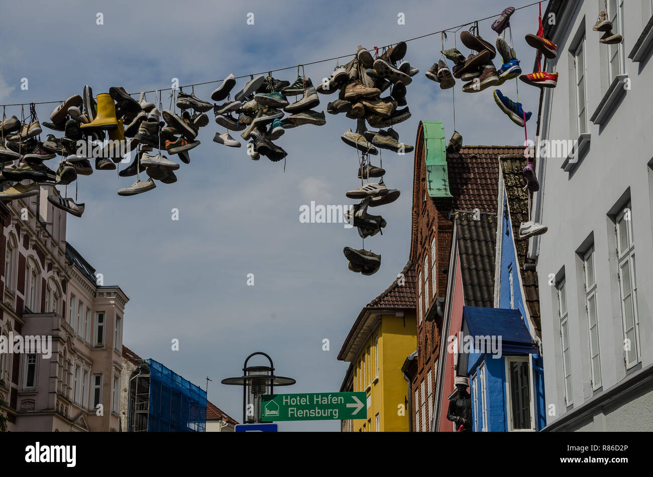 De nombreux sites dignes d'une destination touristique populaire de Flensburg. Flensburg est le commercial, culturel et touristique de la région. Banque D'Images