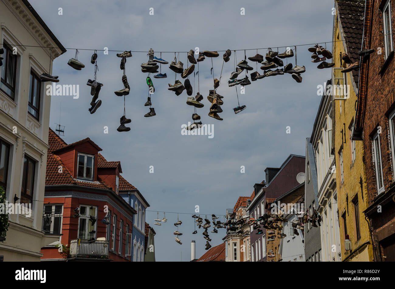 De nombreux sites dignes d'une destination touristique populaire de Flensburg. Flensburg est le commercial, culturel et touristique de la région. Banque D'Images