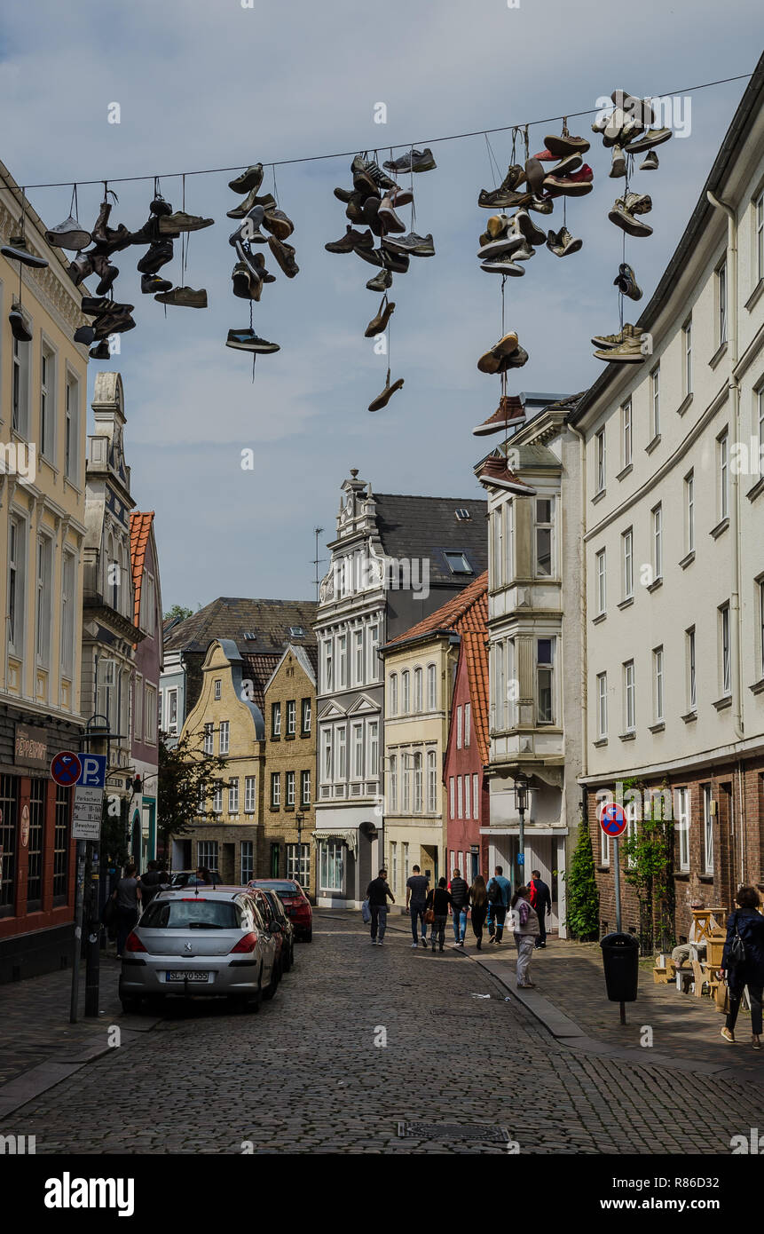 De nombreux sites dignes d'une destination touristique populaire de Flensburg. Flensburg est le commercial, culturel et touristique de la région. Banque D'Images