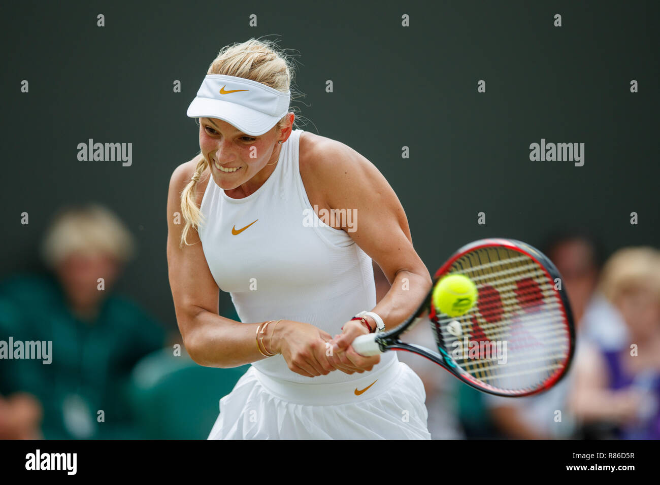 Donna Vekic de Croatie en action pendant le tournoi de Wimbledon 2018 Banque D'Images