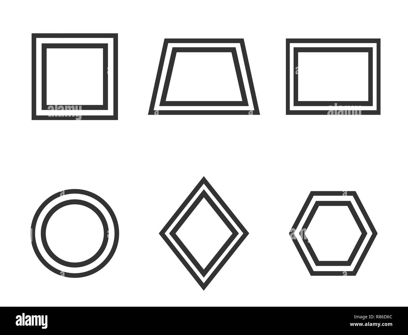 Formes géométriques de base icon set. Illustration vectorielle, télévision Illustration de Vecteur