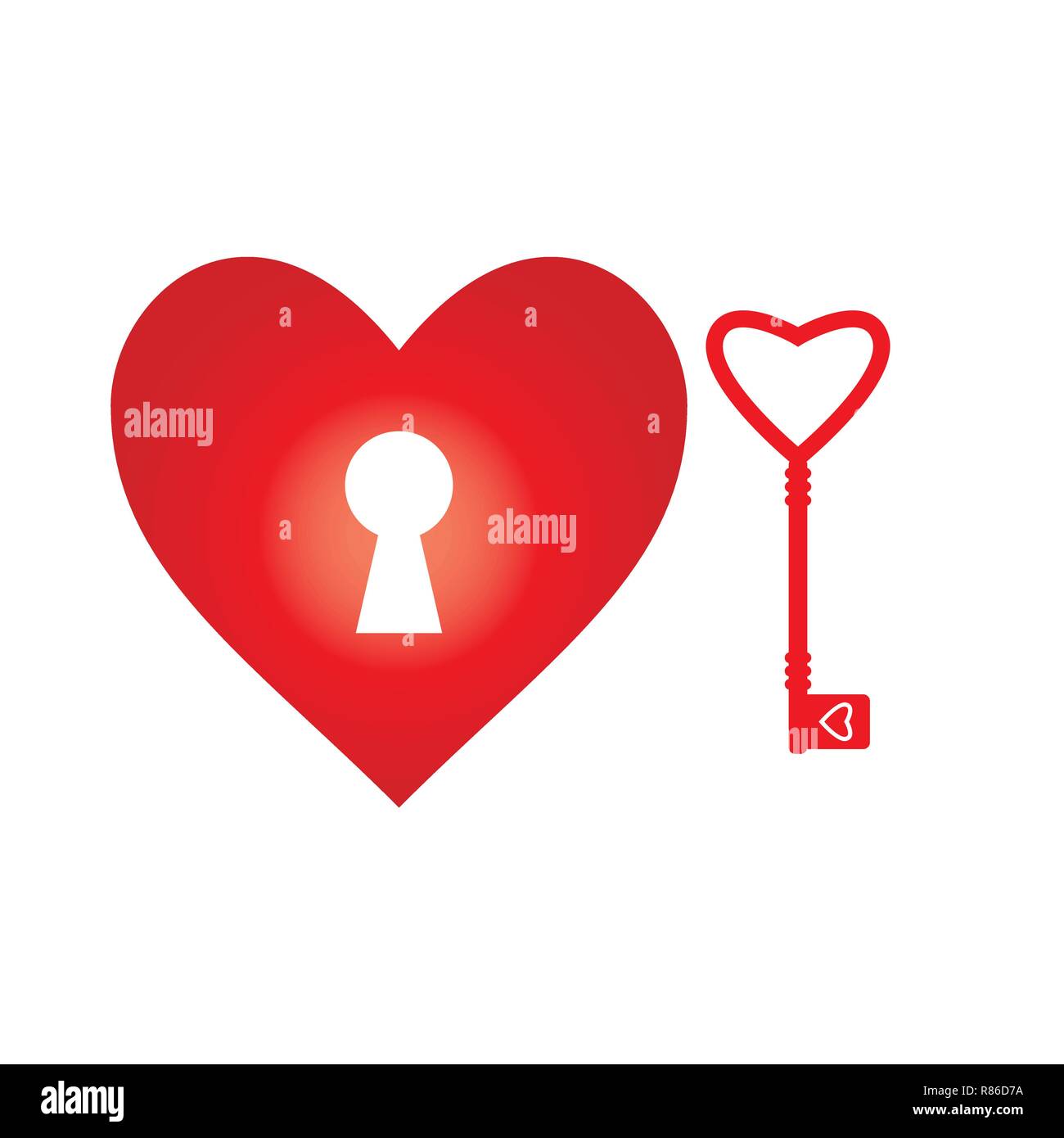Cœur, keyhole, icône d'amour. Illustration vectorielle, modèle plat. Illustration de Vecteur