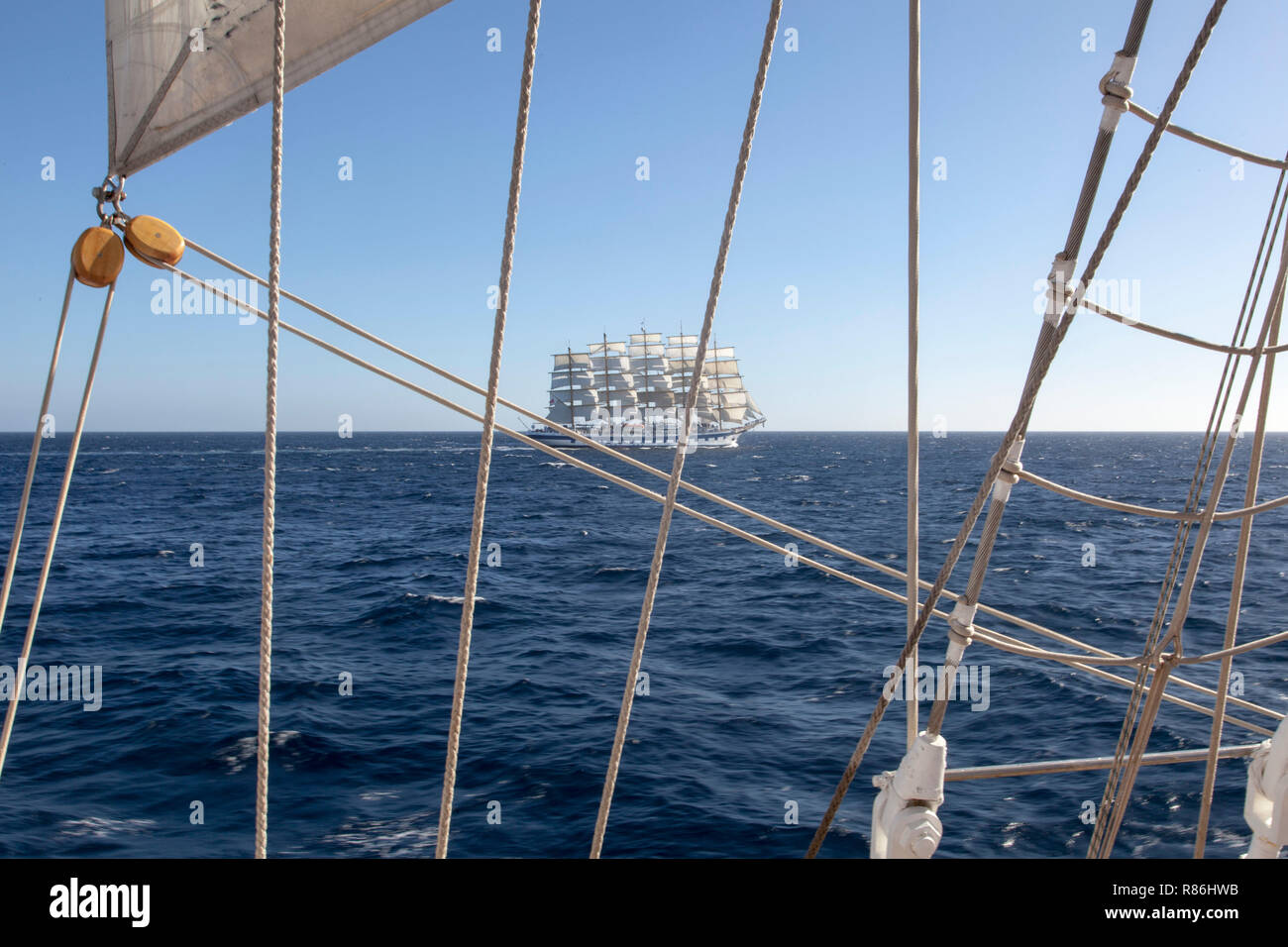 Royal Clipper Star Clipper du détroit de Bonafaccio Banque D'Images