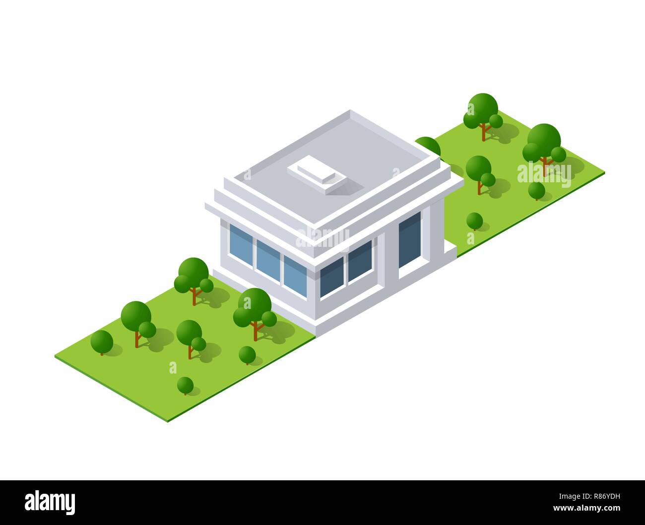 La conception de paysage isométrique. Vector illustration isolé pour des cartes de la ville, des jeux Illustration de Vecteur