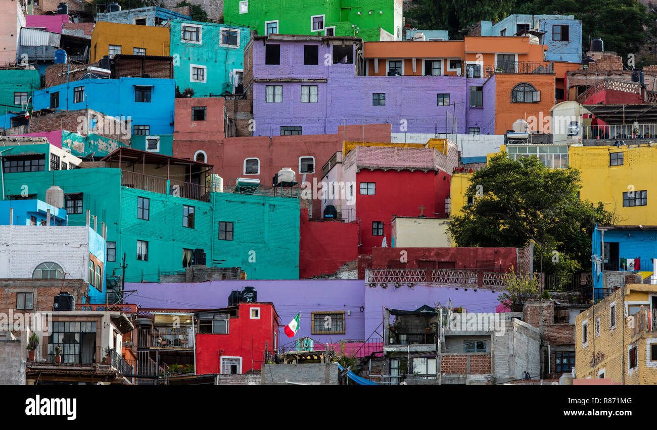 L'architecture de la ville historique de Guanajuato est connu pour ses couleurs vives - MEXIQUE Banque D'Images