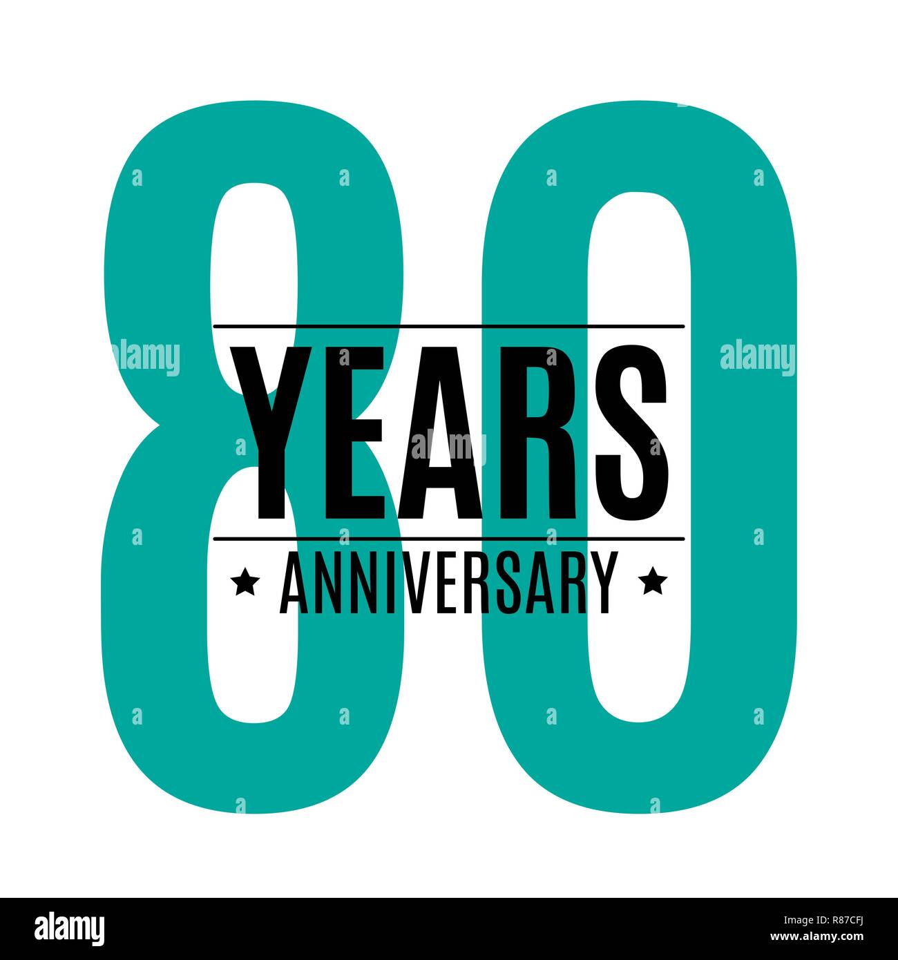 80 ans anniversaire Logo du modèle Vector illustration EPS10 Illustration de Vecteur