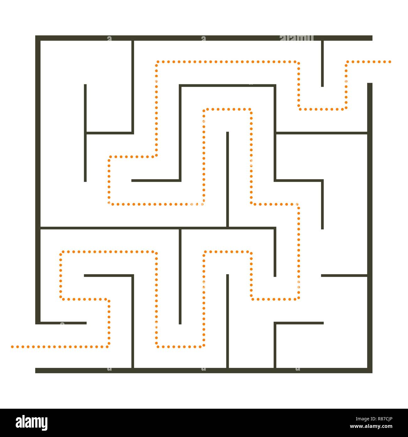 Labyrinthe Parfait Simple Solution Avec Image Vectorielle Stock Alamy