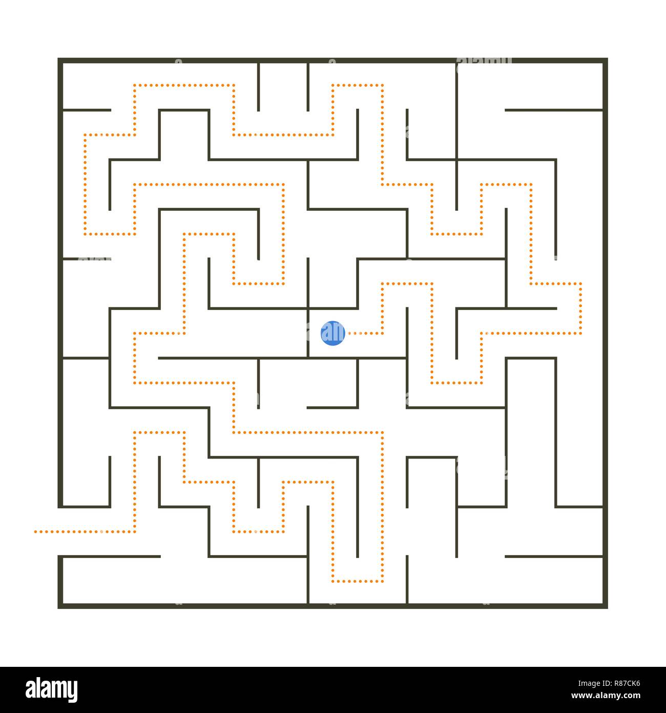 Labyrinthe parfait simple solution avec Illustration de Vecteur