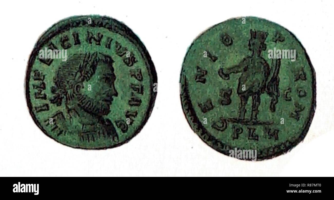 Caranda monnaie LICINIUS 36935. Banque D'Images