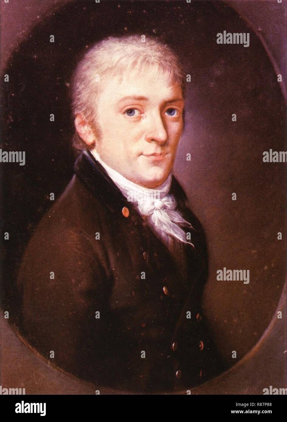 Carl Friedrich Gauß, Pastellgemälde von Johann Christian Schwartz, 1803 Août, ohne Rahmen. Banque D'Images