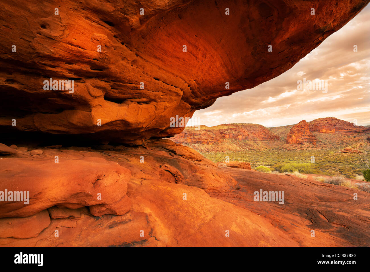 L'amphithéâtre est une formation rocheuse dans la région de Finke Gorge National Park. Banque D'Images