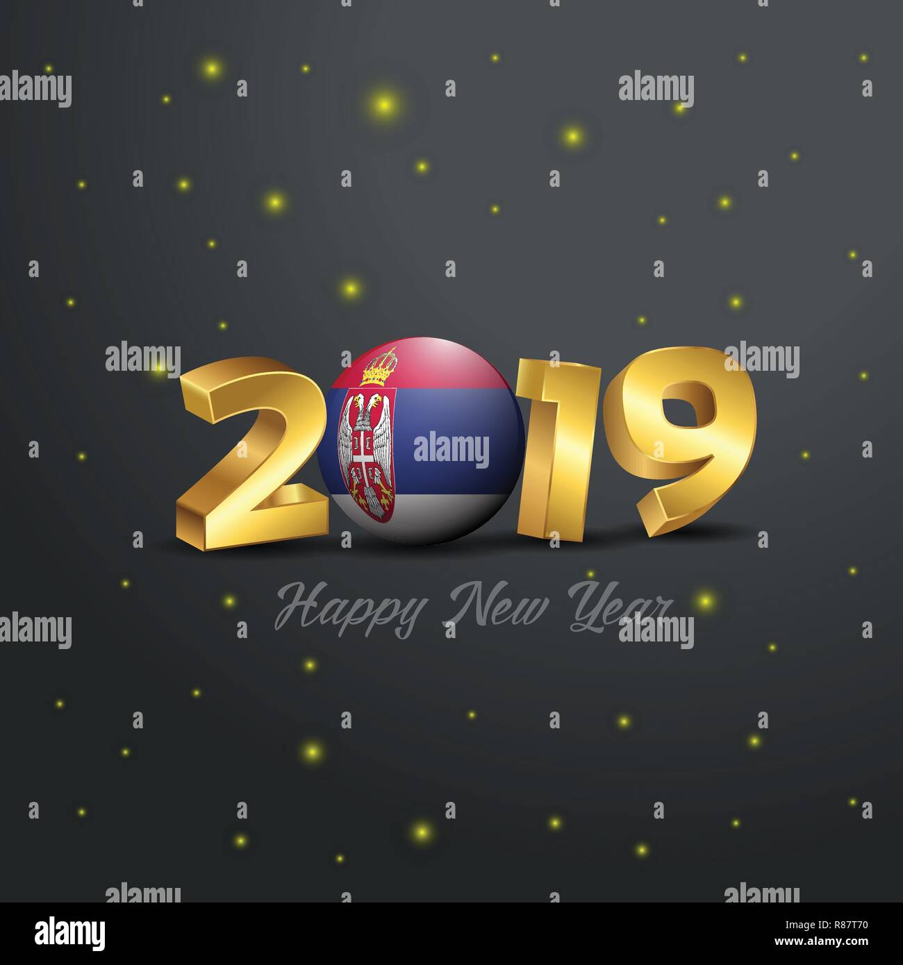 Bonne Annee 19 Drapeau Serbie La Typographie Fete Fond Abstrait Image Vectorielle Stock Alamy
