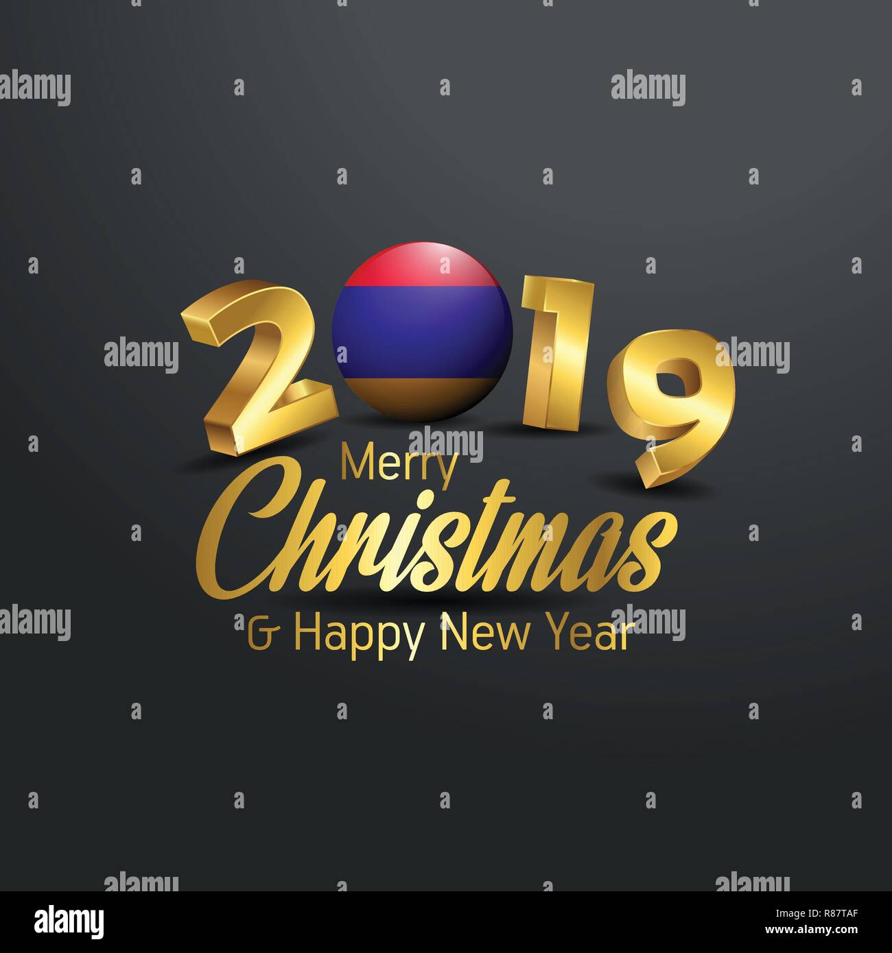 Drapeau De L Armenie 19 Joyeux Noel La Typographie Nouvel An Fete Fond Abstrait Image Vectorielle Stock Alamy