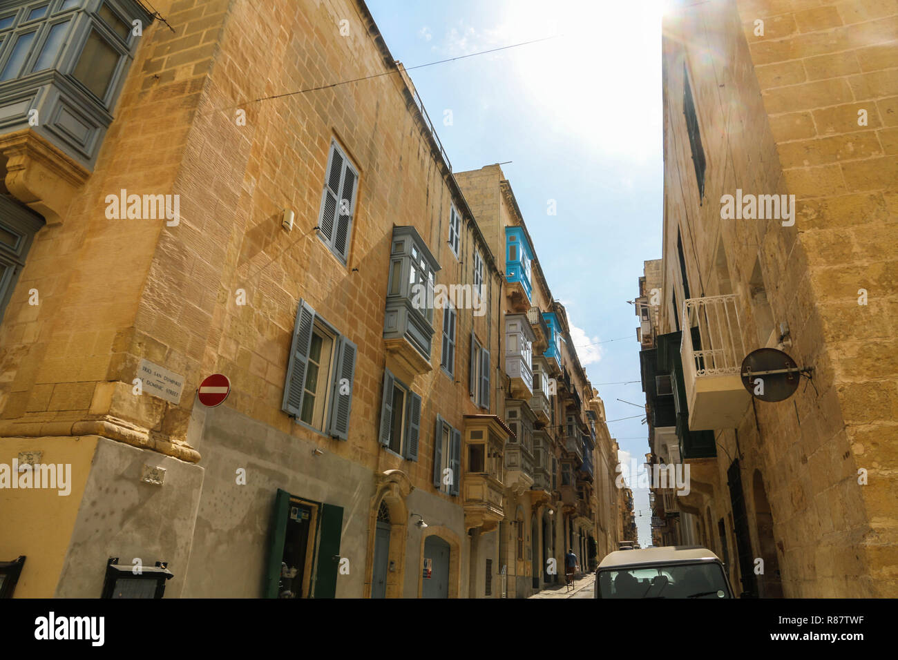 La Valette, Malte - photos Paysage urbain avec des bâtiments, des rues. Banque D'Images
