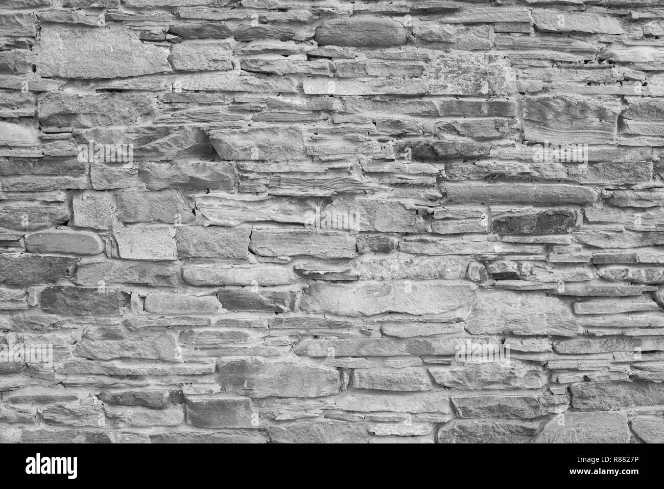 Texture très détaillés slim gris stone mur de briques. Banque D'Images