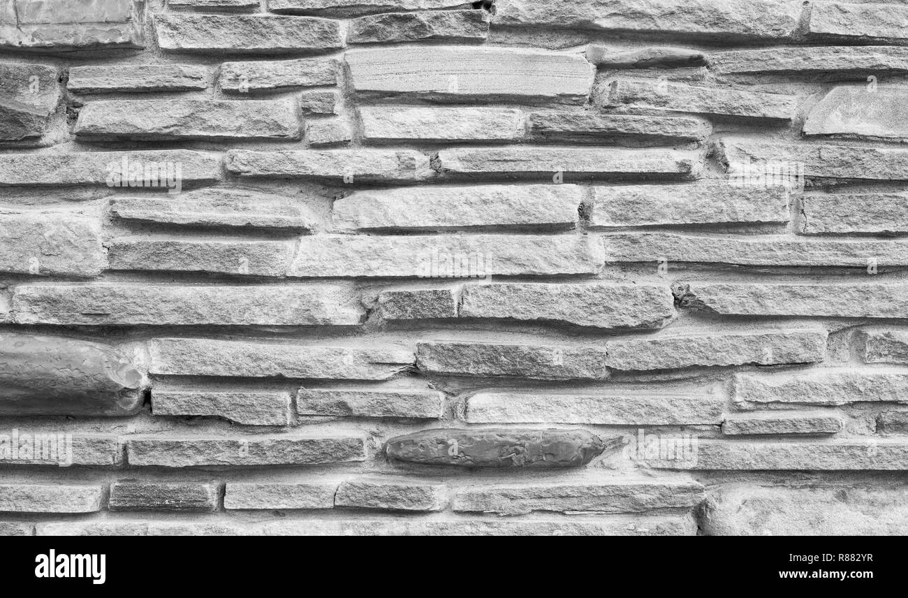 Détaillées haute slim gris brique en pierre. Fond brique mince, la texture. Banque D'Images