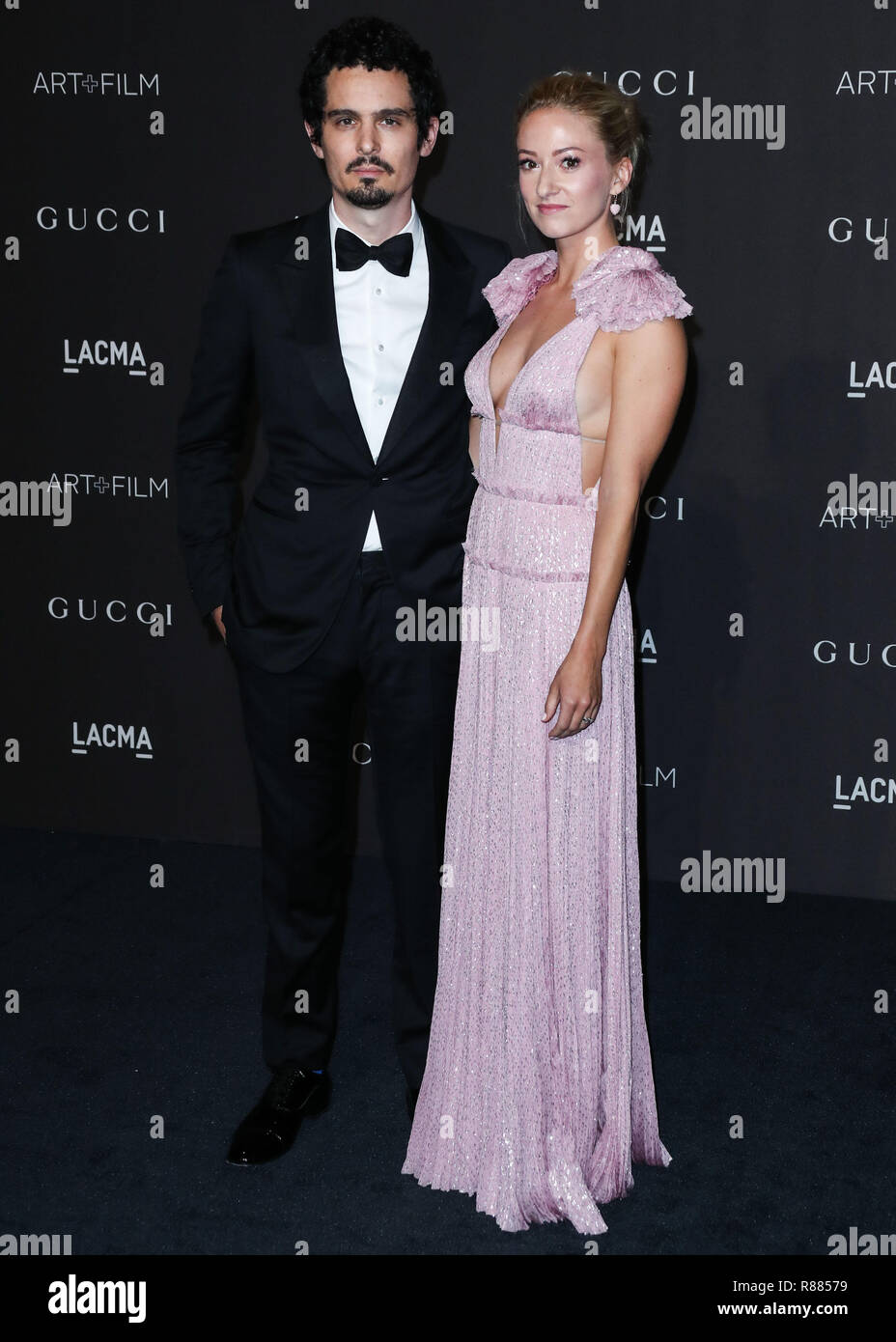 LOS ANGELES, CA, USA - 03 novembre : Damien Chazelle, Olivia Hamilton au LACMA Art  + Film 2018 Gala tenu au Los Angeles County Museum of Art, le 3 novembre 2018 à Los Angeles, Californie, États-Unis. (Photo par Xavier Collin/Image Press Office) Banque D'Images