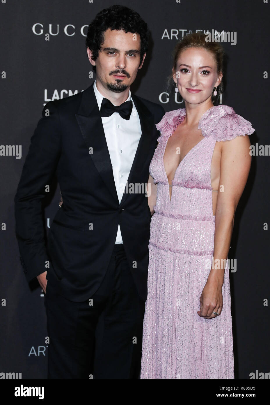 LOS ANGELES, CA, USA - 03 novembre : Damien Chazelle, Olivia Hamilton au LACMA Art  + Film 2018 Gala tenu au Los Angeles County Museum of Art, le 3 novembre 2018 à Los Angeles, Californie, États-Unis. (Photo par Xavier Collin/Image Press Office) Banque D'Images