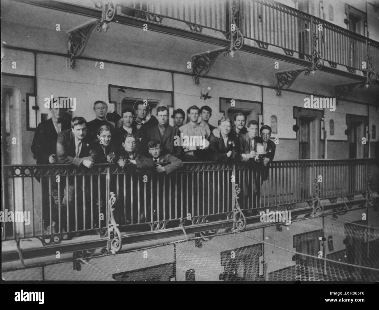 Les soldats irlandais capturés dans la région de Stafford Prison après l'échec du soulèvement de Pâques 1916. Banque D'Images