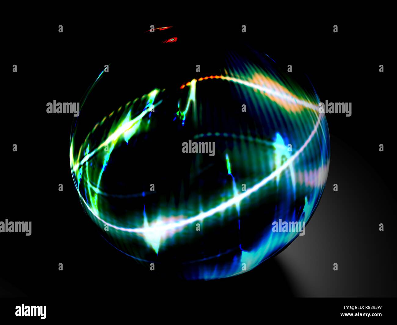 Sphère de verre abstrait plein de couleurs - le rendu 3D illustration Banque D'Images