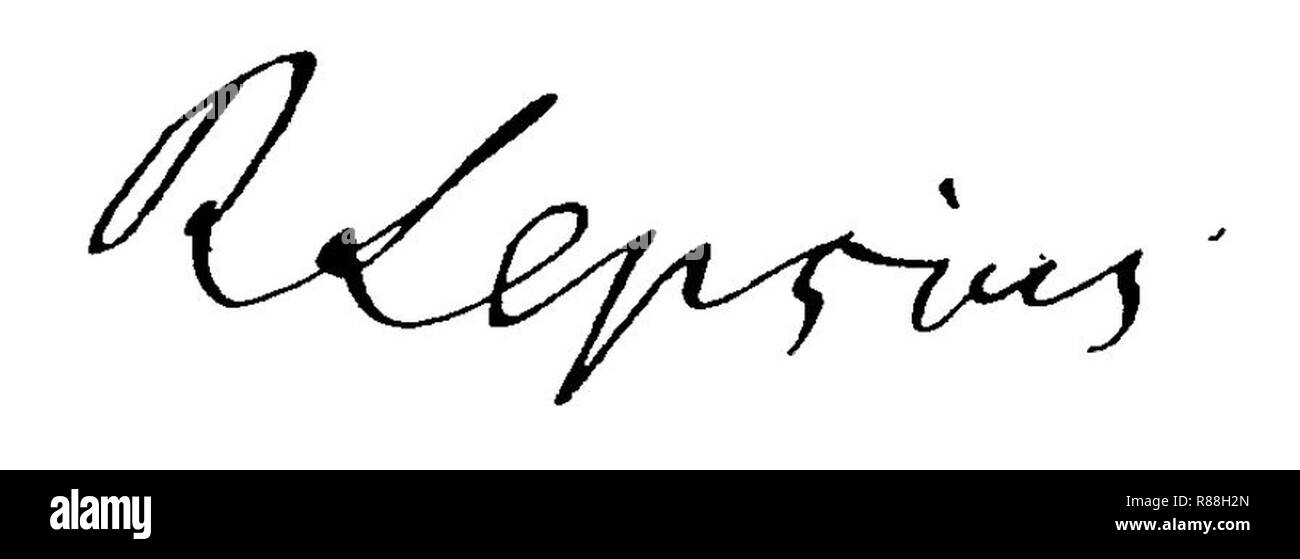 Carl Richard Lepsius signature. Banque D'Images