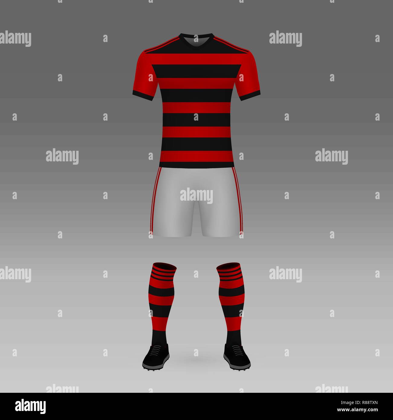 Kit de football Flamengo, shirt modèle pour l'accueil. Vector illustration Illustration de Vecteur