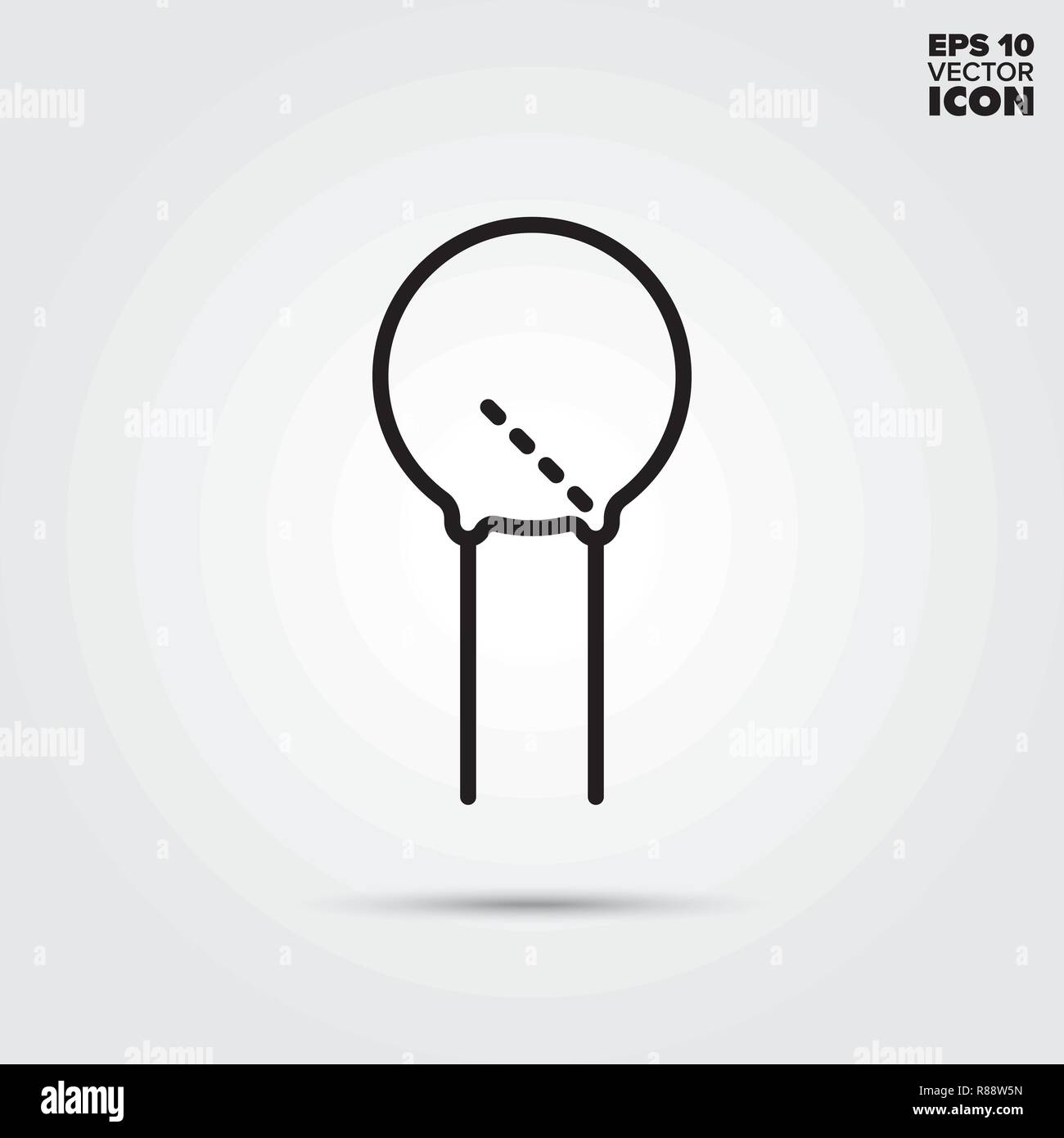 L'icône de la ligne du condensateur céramique. Vecteur de composant électronique symbole. Illustration de Vecteur