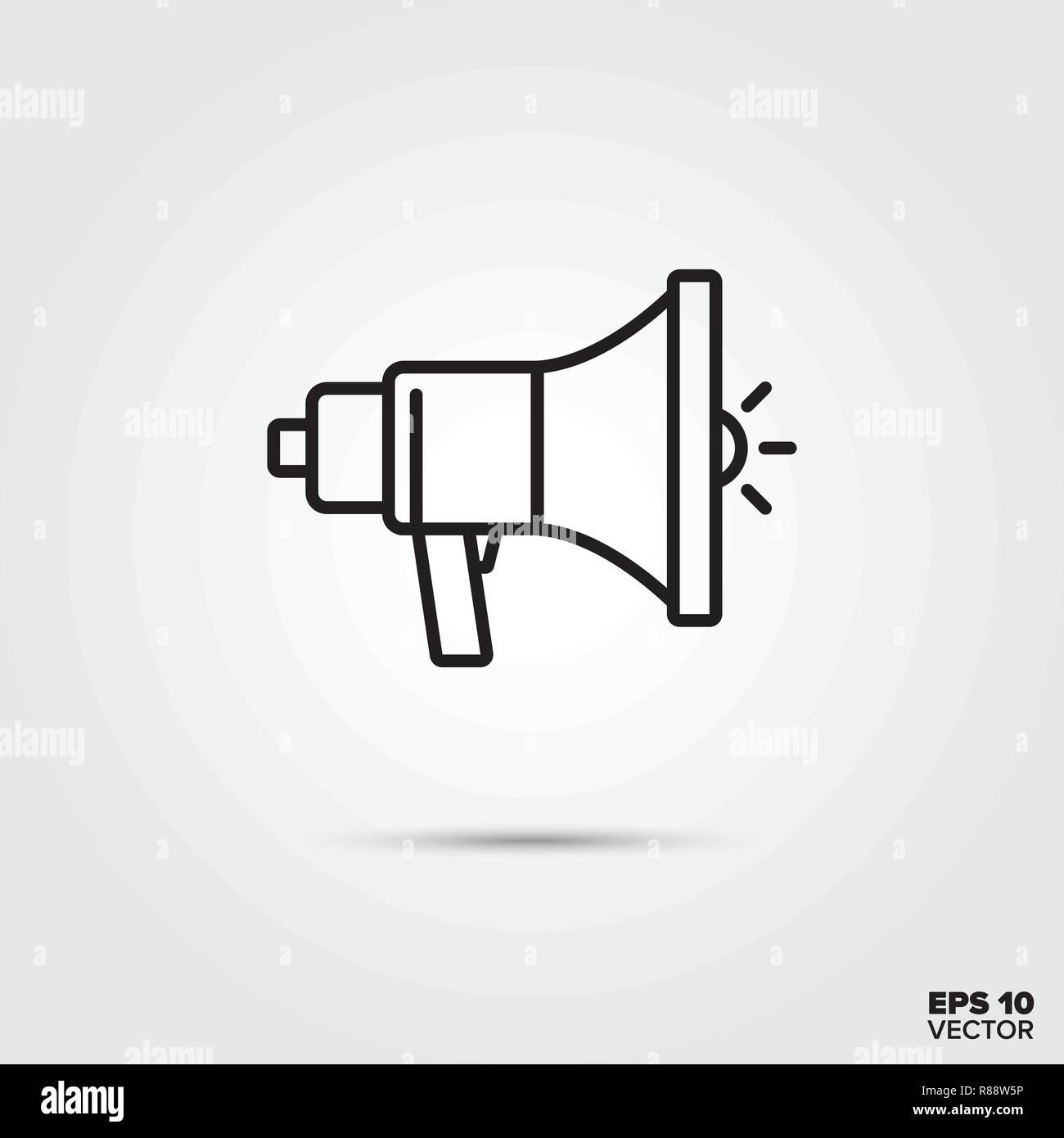 L'icône de la ligne haut-parleur illustration vectorielle. Symbole des médias et de la publicité. Illustration de Vecteur