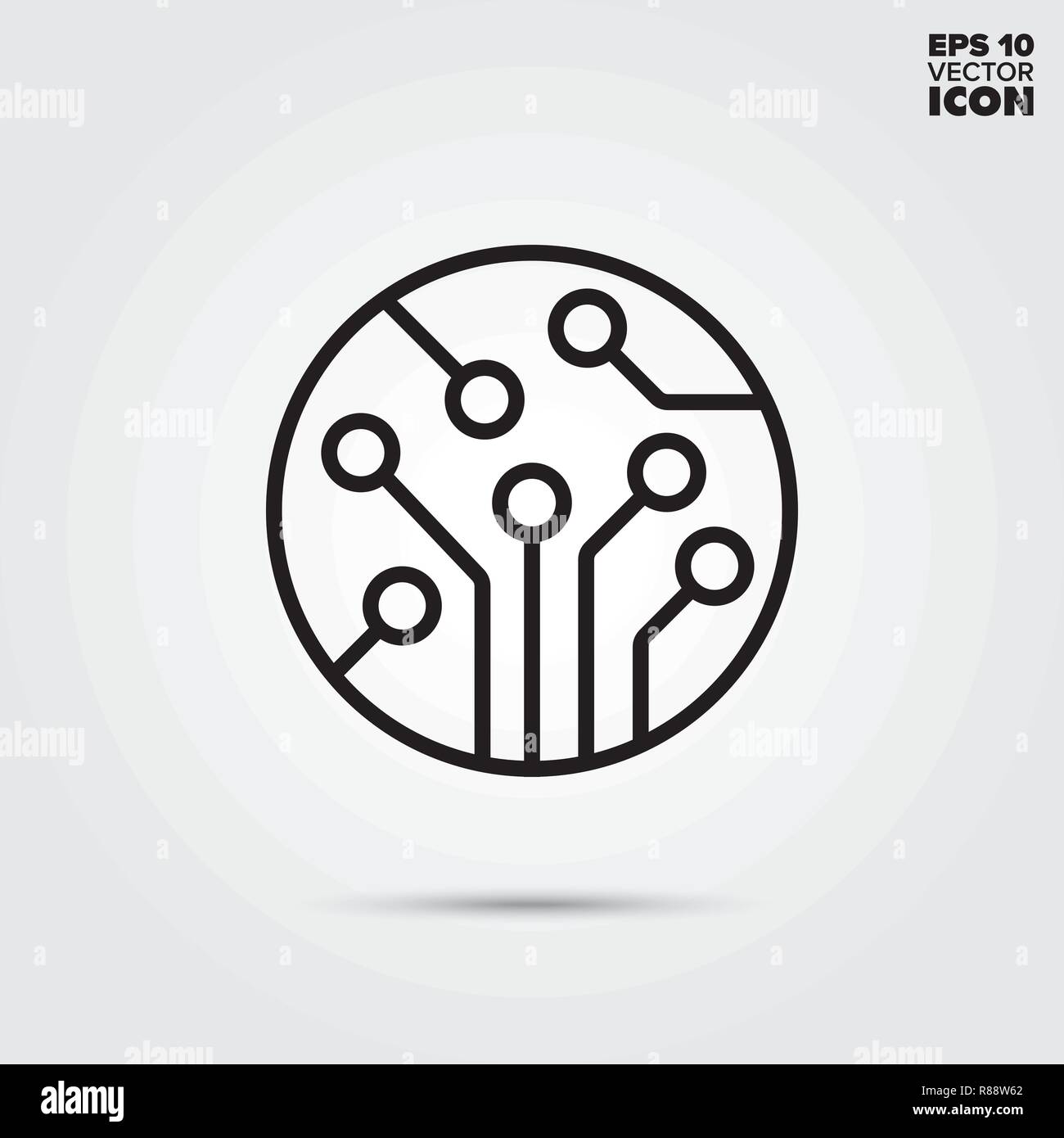 L'icône de la ligne du circuit électronique. Vecteur de composant électronique symbole. Illustration de Vecteur