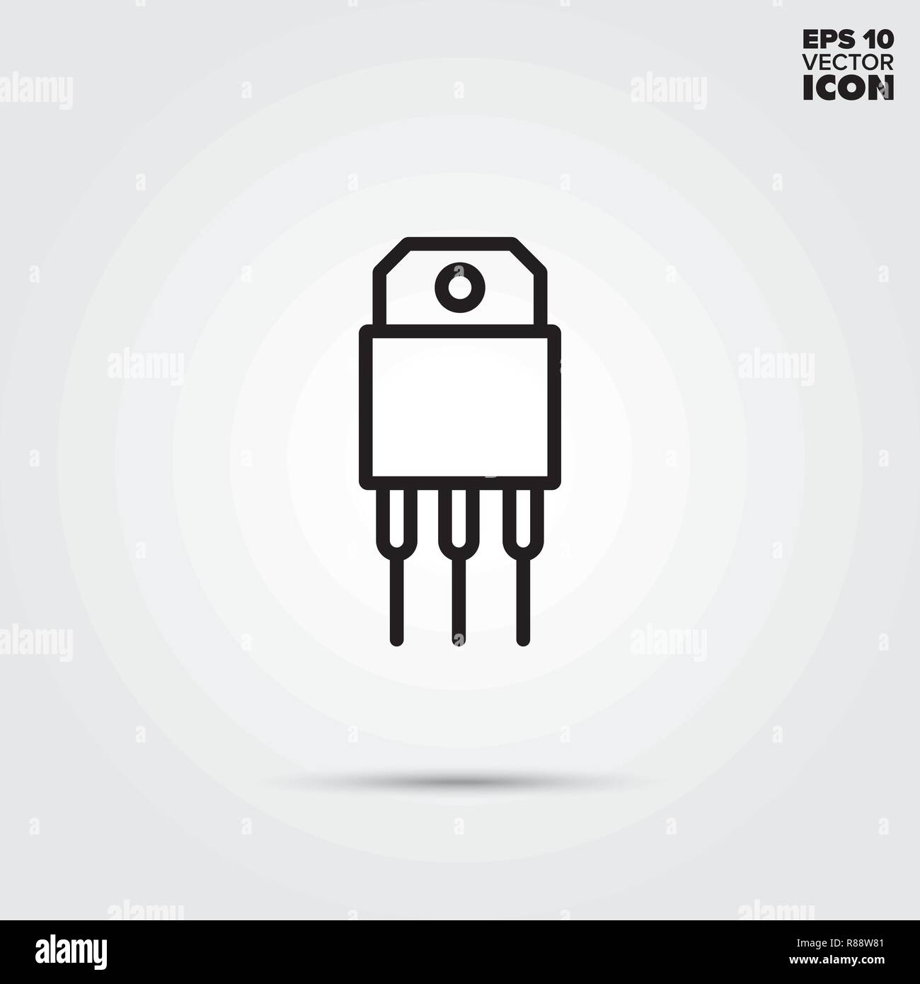 L'icône de la ligne du transistor. Vecteur de composant électronique symbole. Illustration de Vecteur