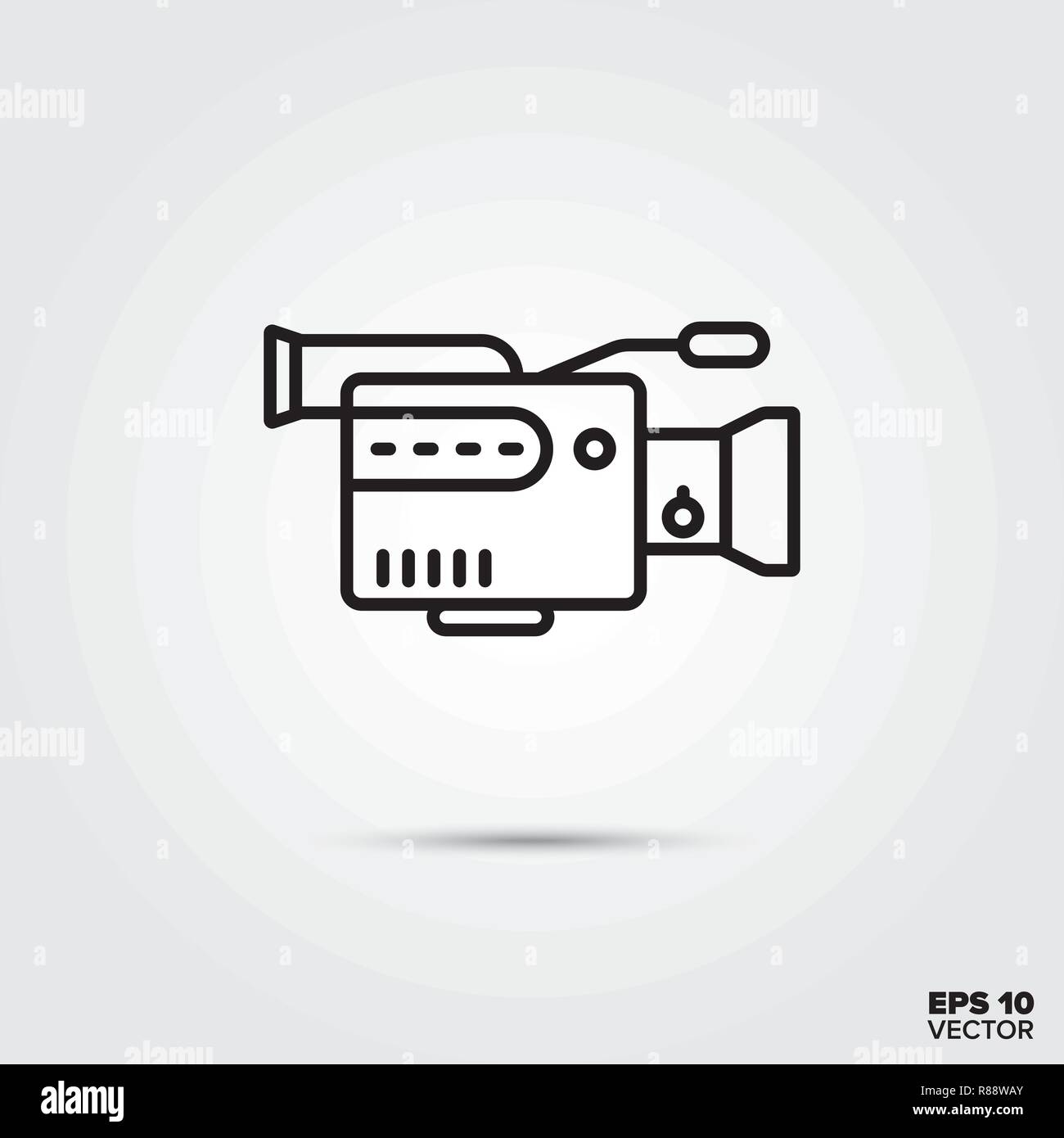 L'icône de la ligne de caméra vidéo vector illustration. Symbole des médias et du divertissement. Illustration de Vecteur