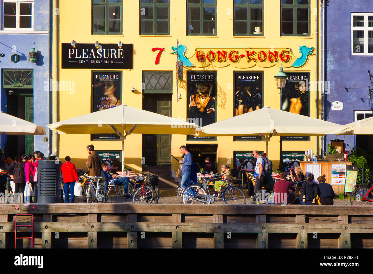 Plaisir gentlemen's club de bande, Nyhavn, Copenhague, Danemark, Scandinavie Banque D'Images