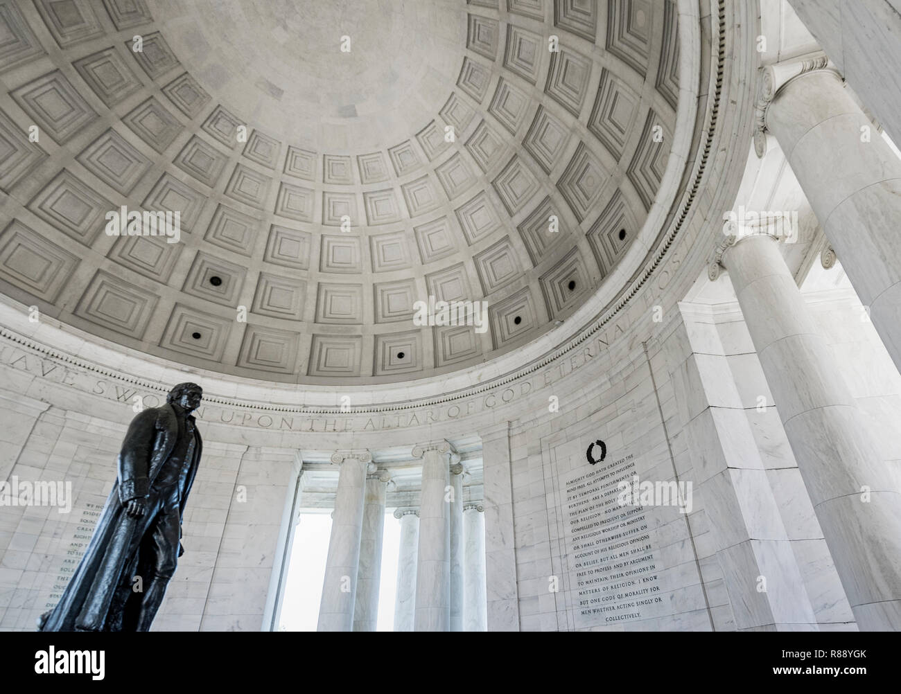 L'intérieur, Jefferson Memorial, Washington DC, USA. Banque D'Images
