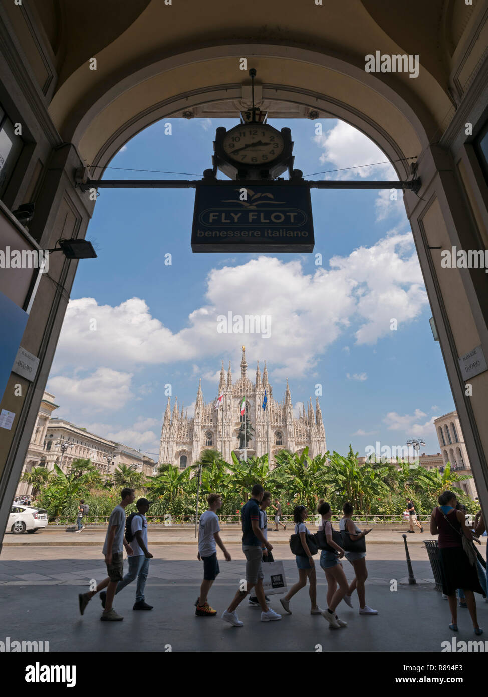 Vue verticale de la cathédrale de Milan à Milan, Italie. Banque D'Images