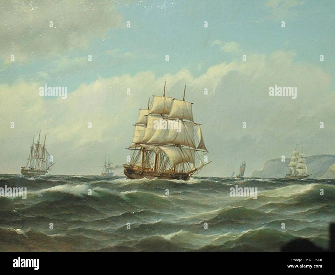 Carl Bille - Skibe ut fra Norge. Banque D'Images