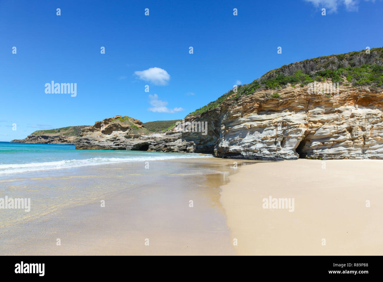 Une belle journée à Moonee beach, juste au sud de Catherine Hill Bay - Nouvelle Galles du Sud en Australie. C'est l'une des nombreuses belles plages sur la côte centrale Banque D'Images