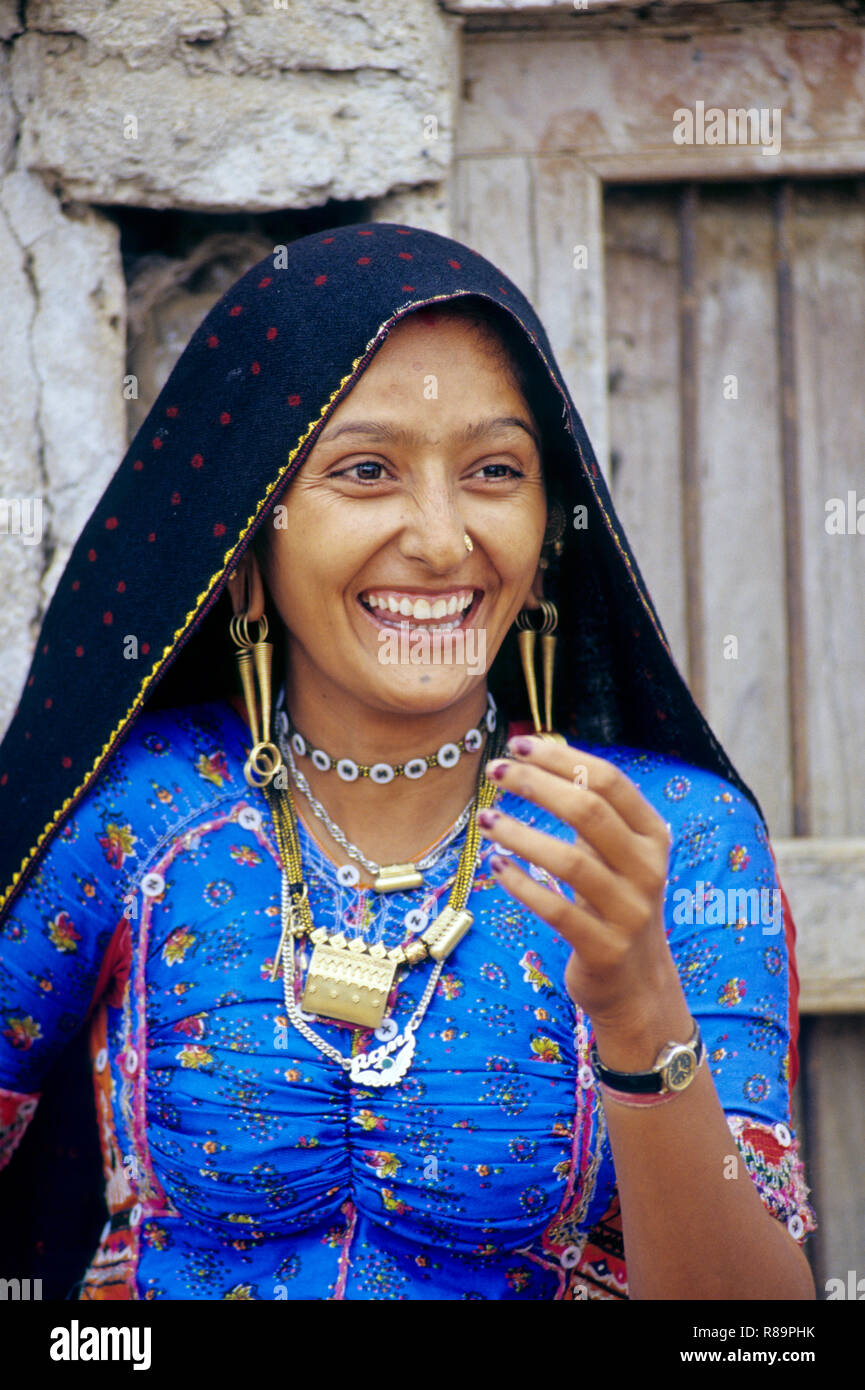 Femme femmes rurales, Kutch, Gujarat, Inde Banque D'Images