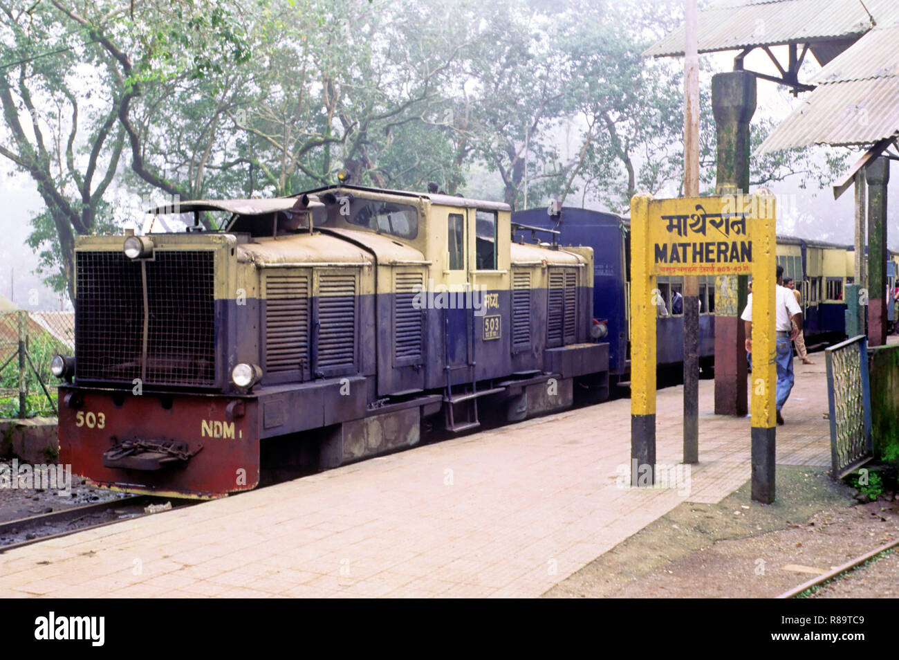 La gare de Matheran, Maharashtra, Inde Banque D'Images