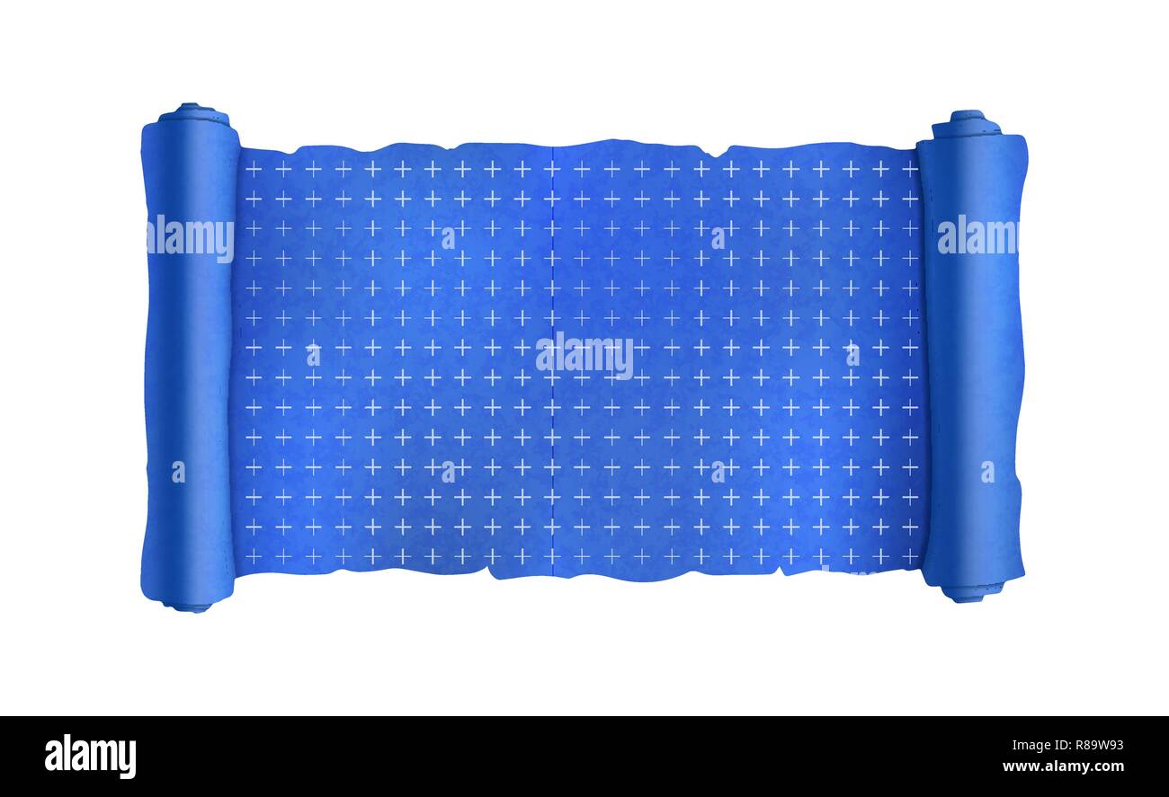 Faites défiler avec bleu, marques d'ingénierie plan vierge isolated on white Illustration de Vecteur